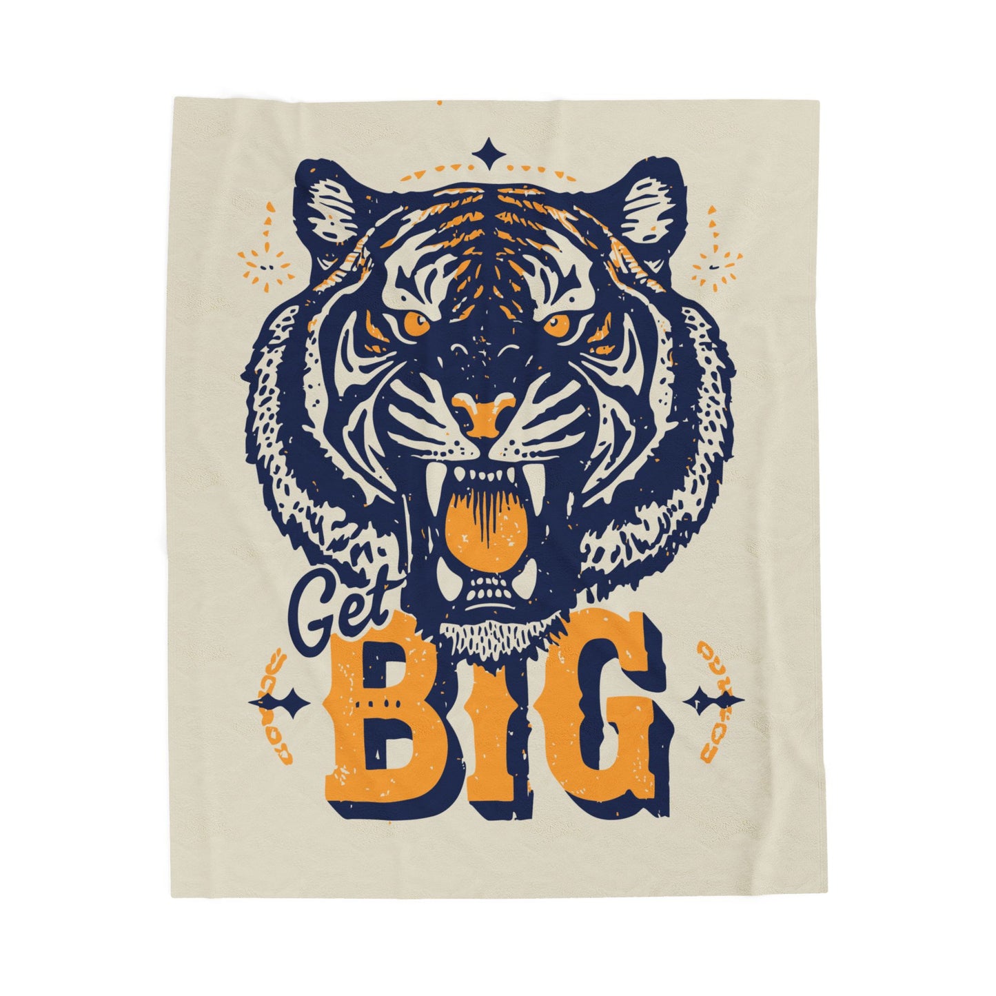 Get BIG Tiger Plush Blanket - Cozy Velveteen Throw