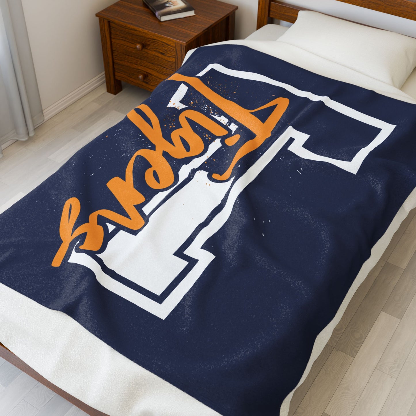 T is for Tigers Velveteen Plush Blanket